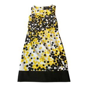 Ronni Nicole Yellow & Black Polka Dot Dress Size 6